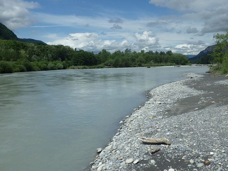 Vue de la confluence du Giffre et de l'Arve