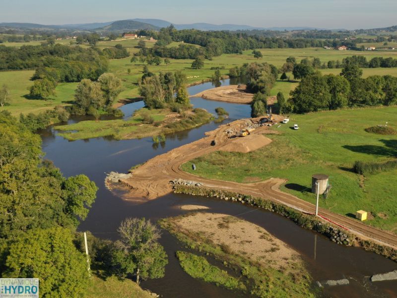 Chantier Arroux protection de berge