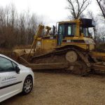 Voiture Dynamique Hydro et engin de chantier sur l'Ain