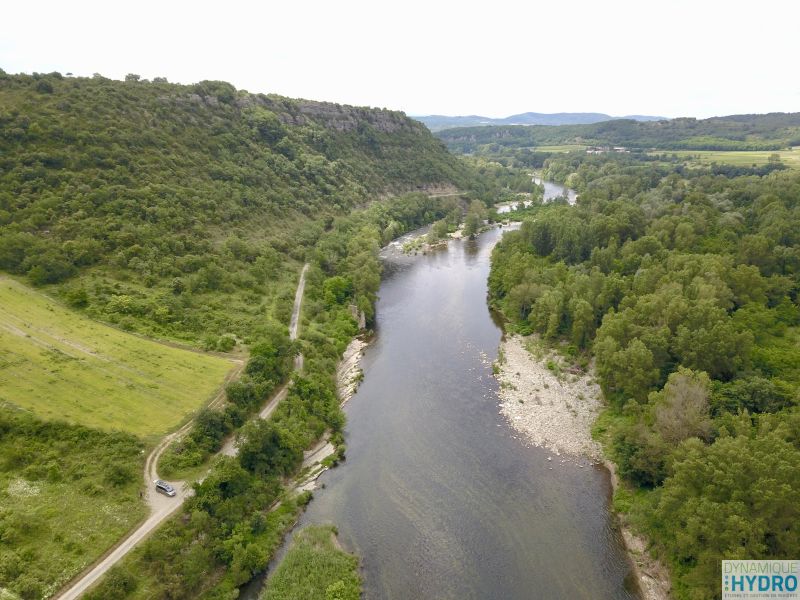 Photo de la plaine alluviale de l'Ardèche