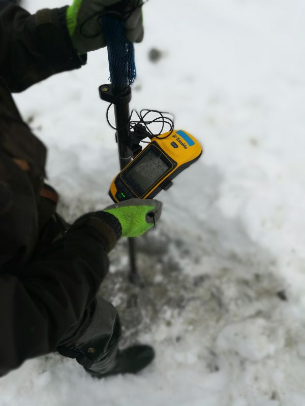 prise d'un point GPS Trimble - Géo7x centimétrique