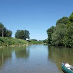 Vue sur l'Aude et le canoë 2 places