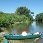 Vue sur l'Aude et le canoë 2 places