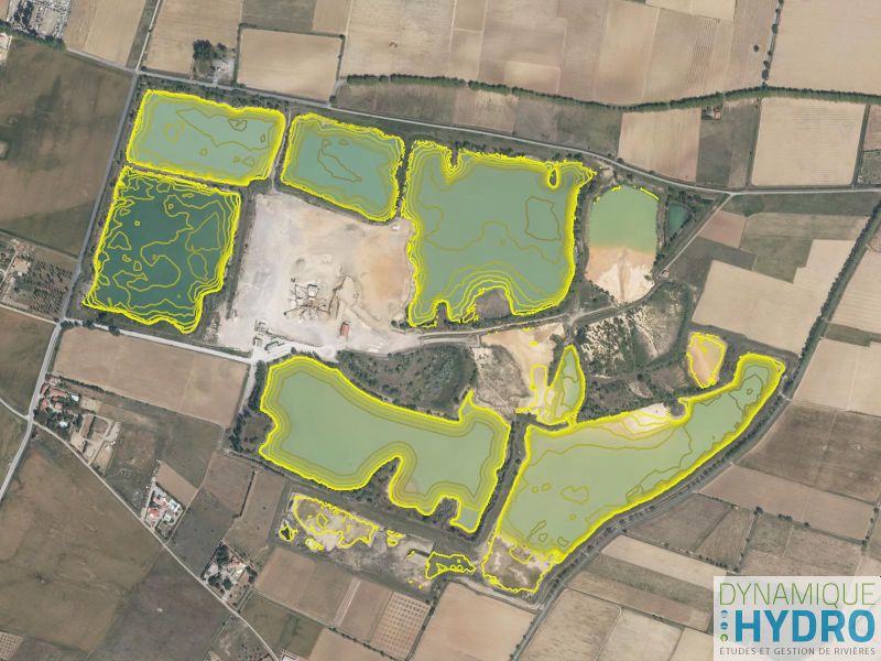 Cartographique lidar d'une gravière pour projet ferme photovoltaïque flottante