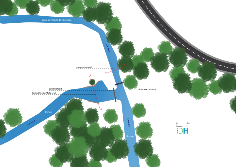 Continuité écologique : schéma niveau esquisse, vue en plan