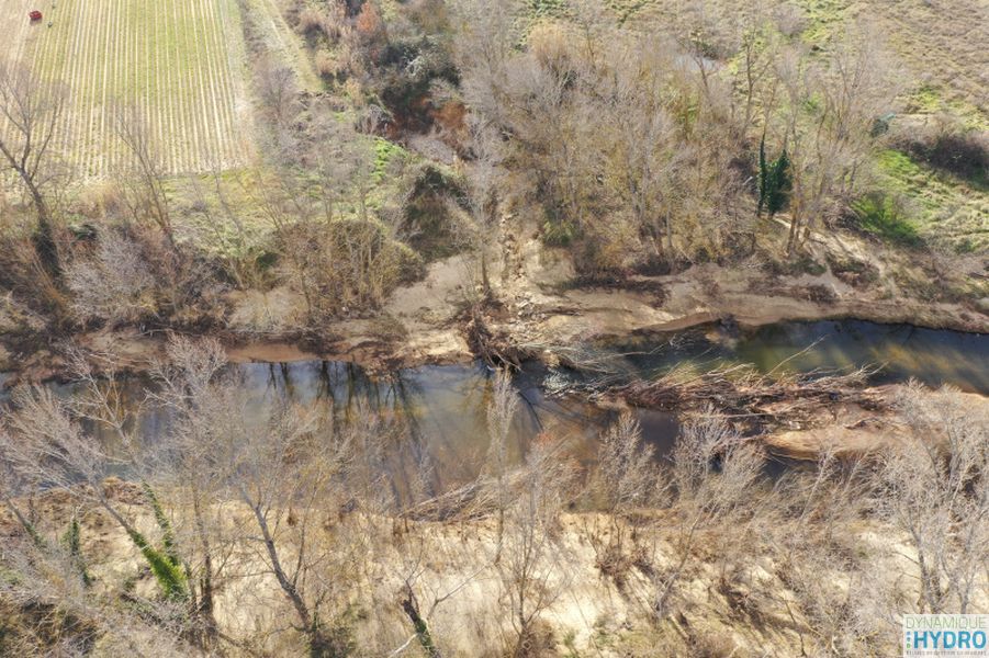 Vue par drone du Calavon dans le but de réaliser une orthophoto