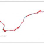 Cartographie de l'évolution de la bande active entre 1949 et 2007