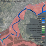 DOUBS - Cartographie des la configuration du tronçon étudié pour le suivi expérimental de la charge grossière du barrage de Crissey sur le Doubs