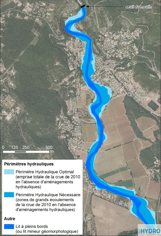 Cartographie du périmètre hydraulique de la Florièye dans le cadre de la restauration morphologique du cours d'eau