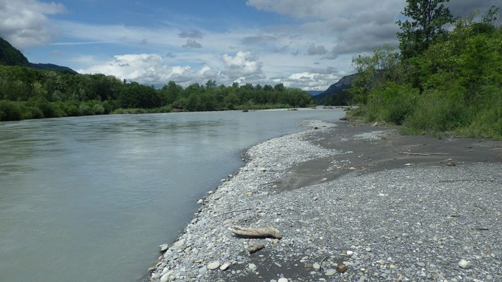 Vue de la confluence du Giffre et de l'Arve