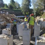 Chantier d'une rampe à macrorugosité