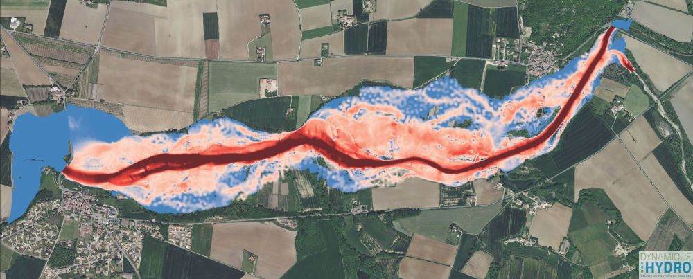 Modélisation des vitesses et courants du Roubion pour l'étude de restauration écomorphologique