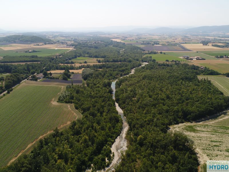 Roubion - Vue par drone pour la restauration écomorphologique