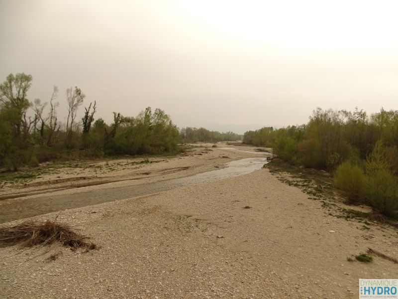 Photo du cours d'eau Roubion pour l'étude du transport solide